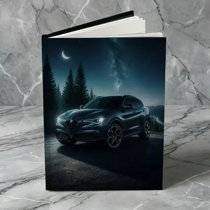 Alfa Romeo Stelvio Under Starry Night Sky