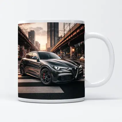 Alfa Romeo Stelvio Dark City Street Scene