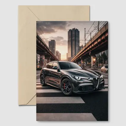 Alfa Romeo Stelvio Dark City Street Scene