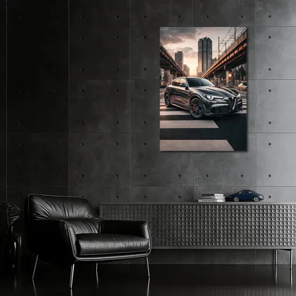 Alfa Romeo Stelvio Dark City Street Scene