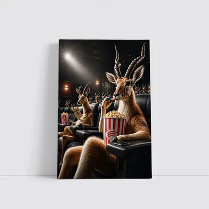 Antelope Watching Movie With Popcorn