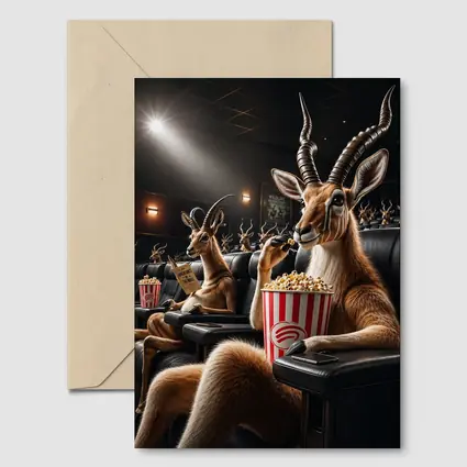 Antelope Watching Movie With Popcorn