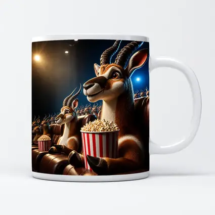 Antelope Watching Movie With Popcorn Cinema
