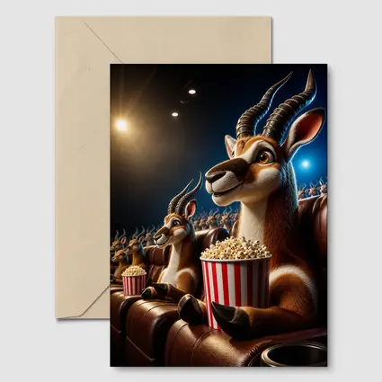 Antelope Watching Movie With Popcorn Cinema