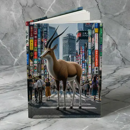 Antelope Standing in Busy Tokyo City Street