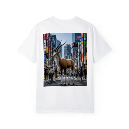 Antelope Standing in Busy Tokyo City Street