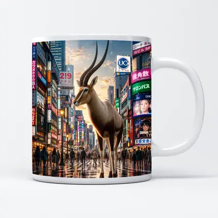 Giant Antelope Standing in Tokyo City Streets