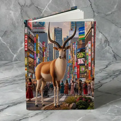 Antelope Standing in Colorful Tokyo Street