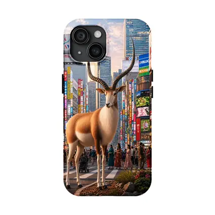 Antelope Standing in Colorful Tokyo Street