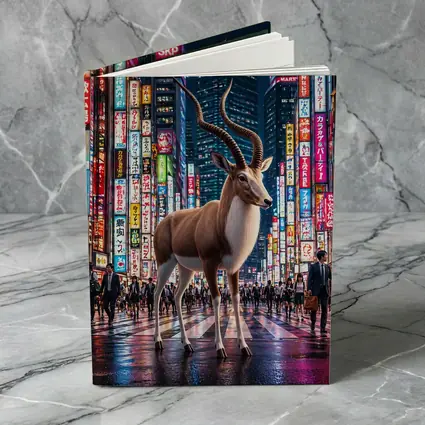 Antelope Standing In Neon Tokyo Street