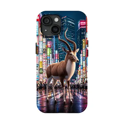 Antelope Standing In Neon Tokyo Street