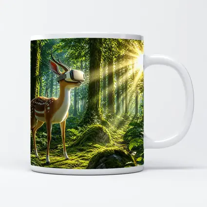 Deer Wearing VR Headset In Forest