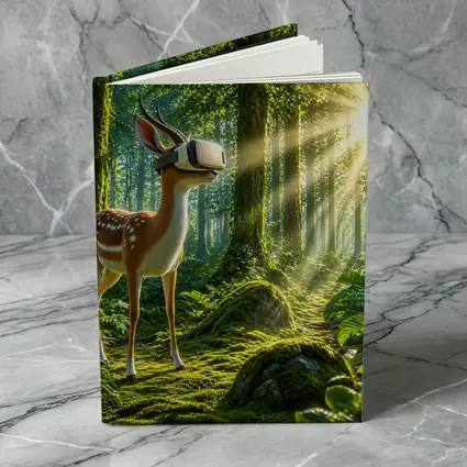Deer Wearing VR Headset In Forest