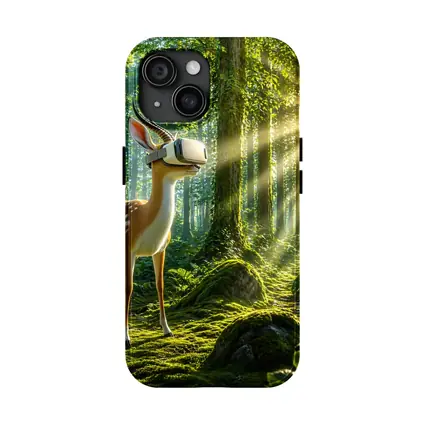 Deer Wearing VR Headset In Forest