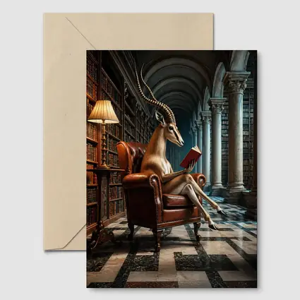 Antelope Reading Book In Grand Library