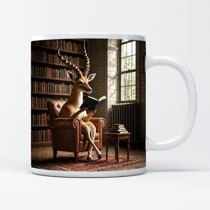 Antelope Reading Book In Library Room