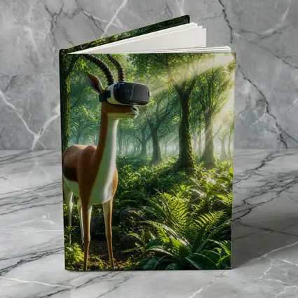 Antelope Wearing VR Headset in Forest
