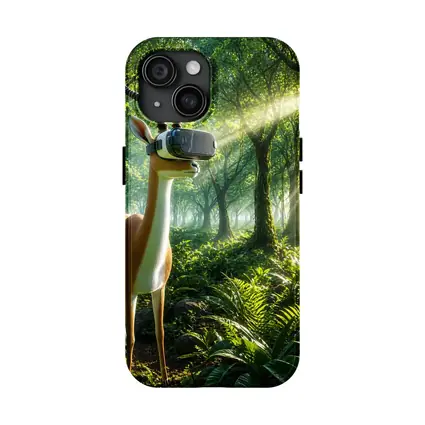 Antelope Wearing VR Headset in Forest
