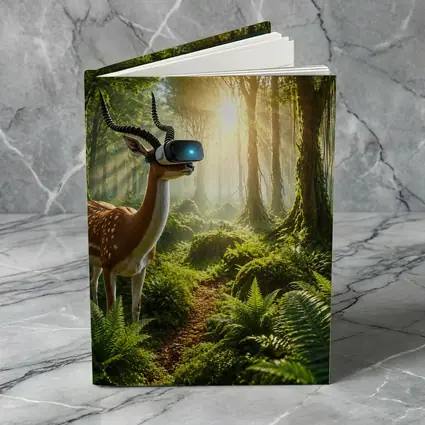 Antelope Wearing VR Headset In Forest