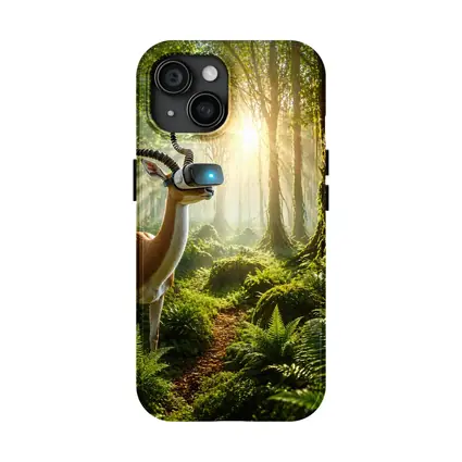 Antelope Wearing VR Headset In Forest
