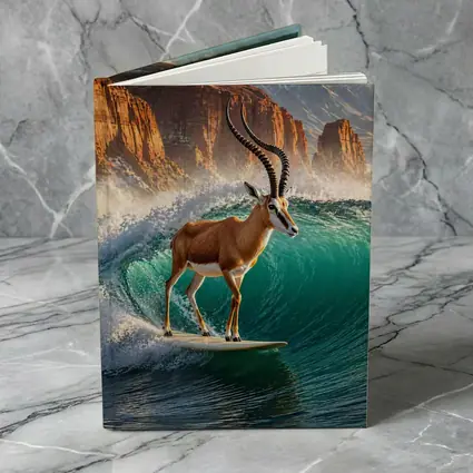 Antelope Surfing Giant Wave Rocky Cliffs