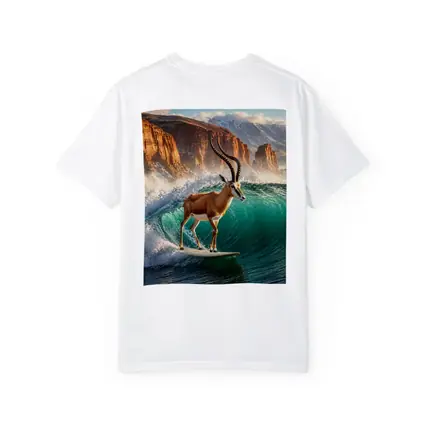 Antelope Surfing Giant Wave Rocky Cliffs