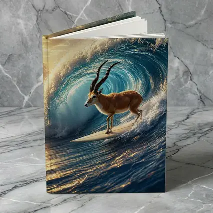Antelope Surfing Massive Ocean Wave Sunset