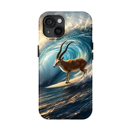 Antelope Surfing Massive Ocean Wave Sunset