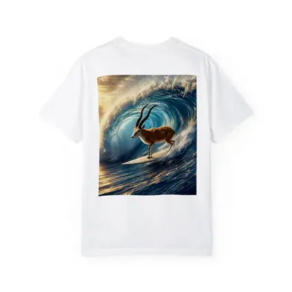 Antelope Surfing Massive Ocean Wave Sunset