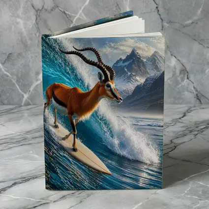 Antelope Surfing Giant Ocean Wave Mountains