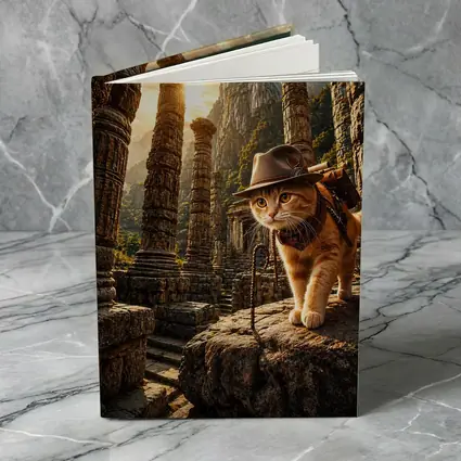 Adventurer Cat Exploring Ancient Stone Ruins