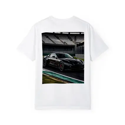 Aston Martin Vantage Black on Racing Track