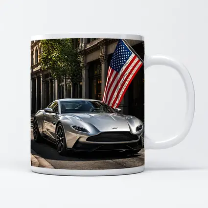 Aston Martin DB11 Silver American Flag Street