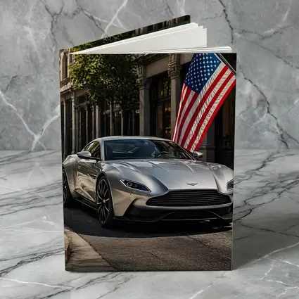 Aston Martin DB11 Silver American Flag Street