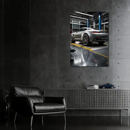 Aston Martin Vanquish Silver Inside Service Garage