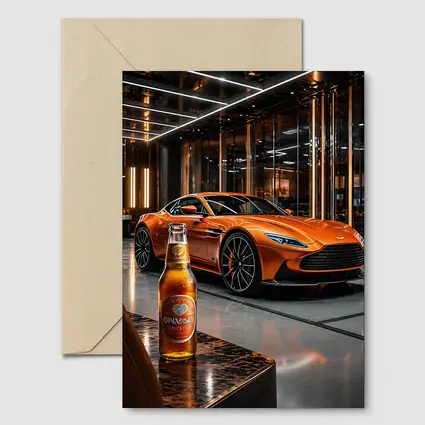 Aston Martin DB11 Orange Luxury Showroom