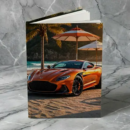 Aston Martin DBS Superleggera Orange Beach Sunset