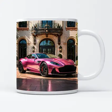Aston Martin DBS Superleggera Pink Mansion Driveway
