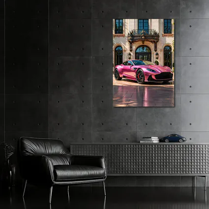 Aston Martin DBS Superleggera Pink Mansion Driveway