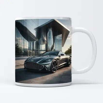 Aston Martin Vanquish Gray Modern Glass Building
