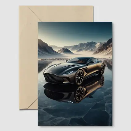 Aston Martin DB11 Black Icy Mountain Backdrop