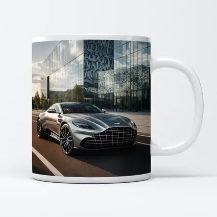 Aston Martin DB11 Silver Modern Architecture Background