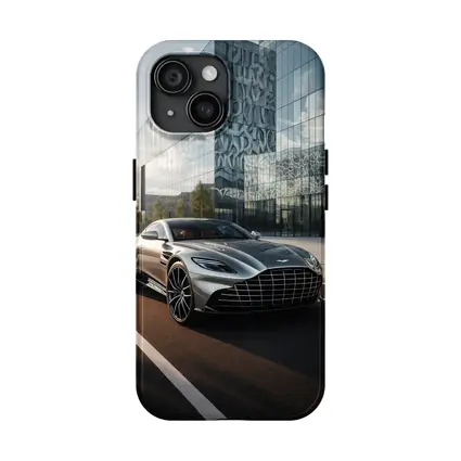 Aston Martin DB11 Silver Modern Architecture Background