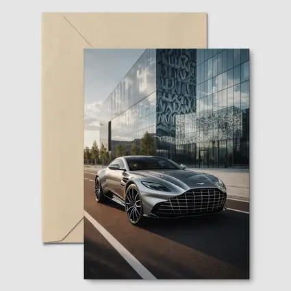 Aston Martin DB11 Silver Modern Architecture Background
