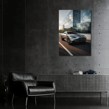 Aston Martin DB11 Silver Modern Architecture Background
