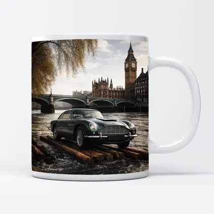 Aston Martin DB5 London Big Ben River
