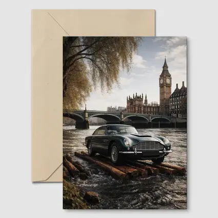 Aston Martin DB5 London Big Ben River