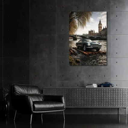 Aston Martin DB5 London Big Ben River