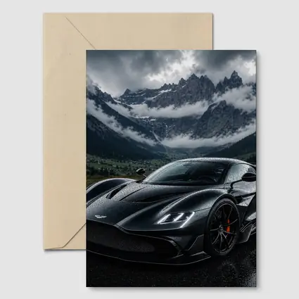 Aston Martin Valkyrie Wet Mountain Backdrop