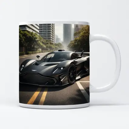 Aston Martin Valkyrie Matte Black City Street